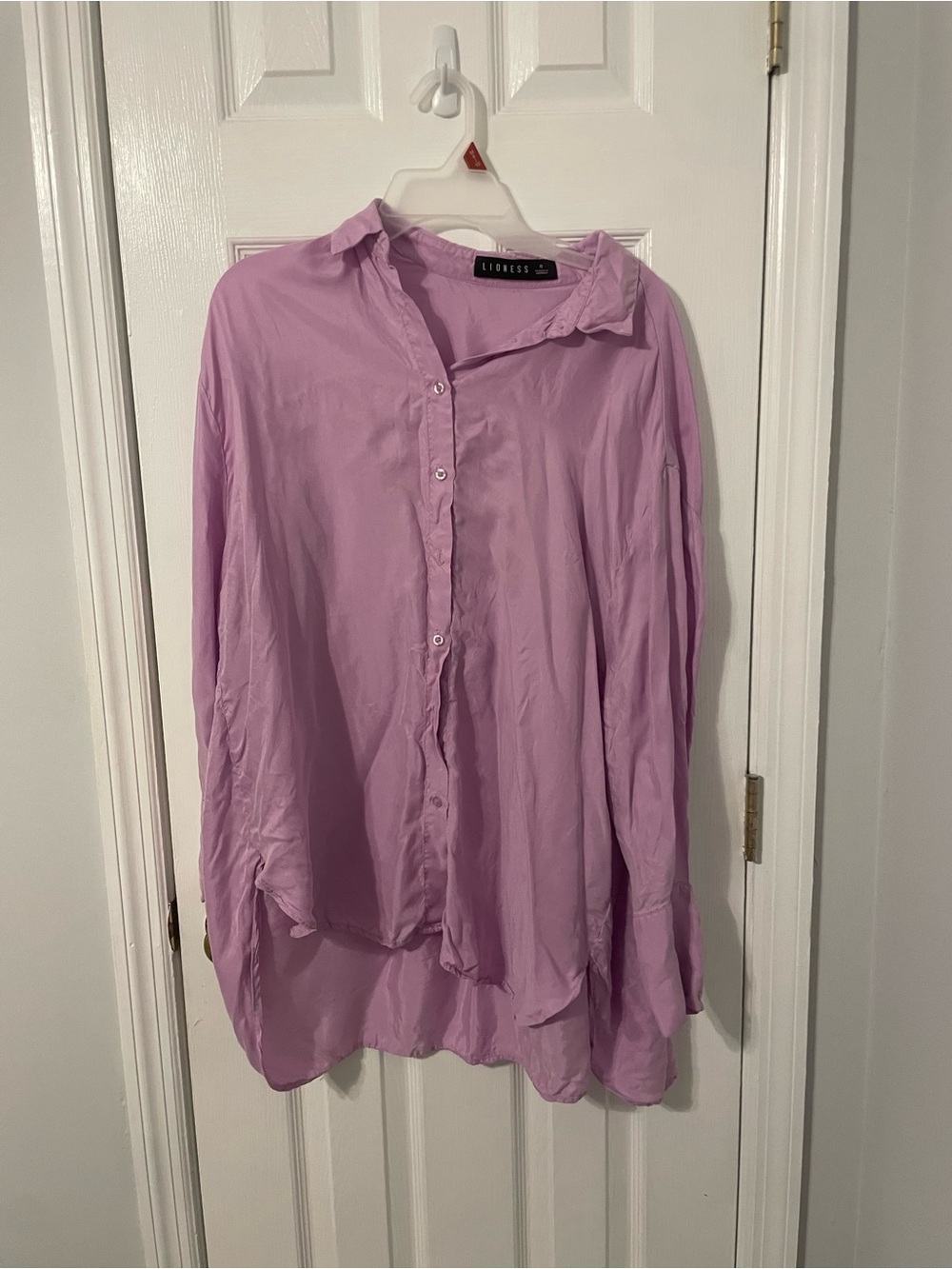 Lioness Lavender Oversized Cotton Button Down Shirt Size Small